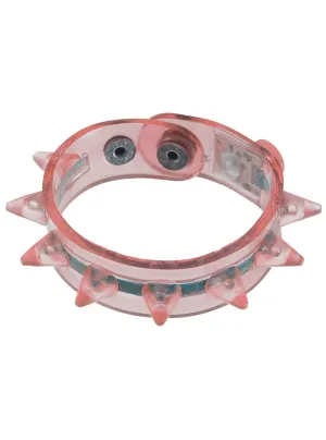 Spiked Light Pink Flashing Light Up Wrist Band Costume Bracelet