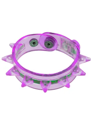 Spiked Purple Flashing Light Up Wrist Band Costume Bracelet