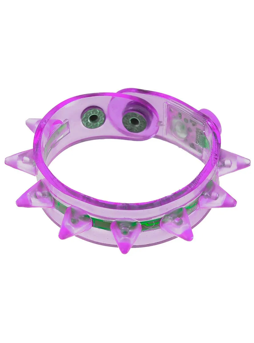 Spiked Purple Flashing Light Up Wrist Band Costume Bracelet