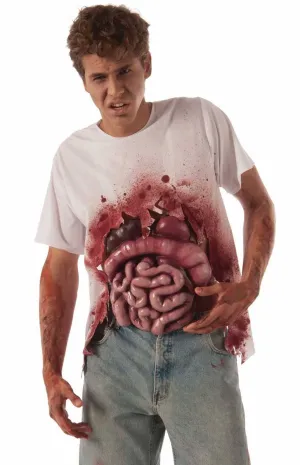 Spill Your Guts Zombie Mens Halloween Costume Shirt