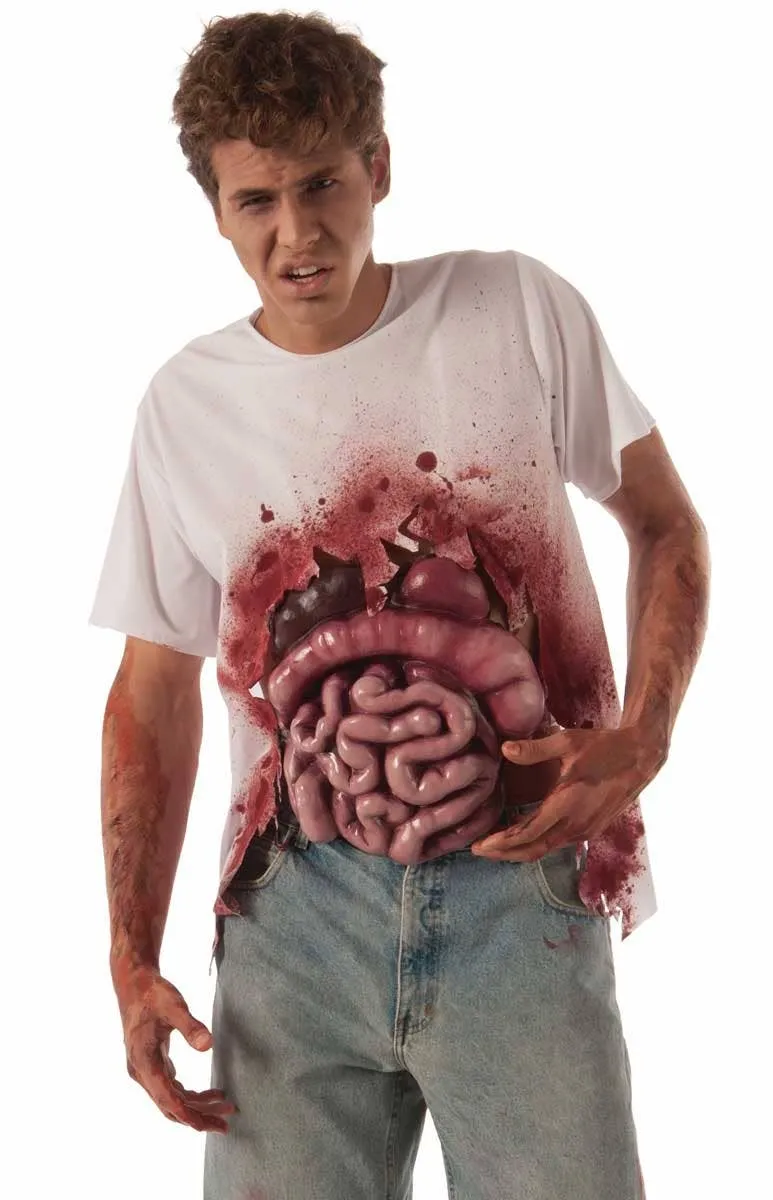 Spill Your Guts Zombie Mens Halloween Costume Shirt