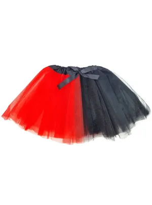 Split Red and Black Tulle Girls Costume Tutu