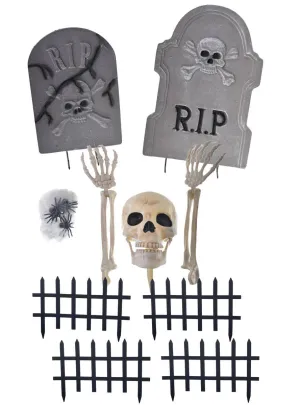 Spooky 18 Piece Cemetery Halloween Decoration Kit