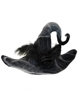Spooky Adults Black Web Witch Costume Hat