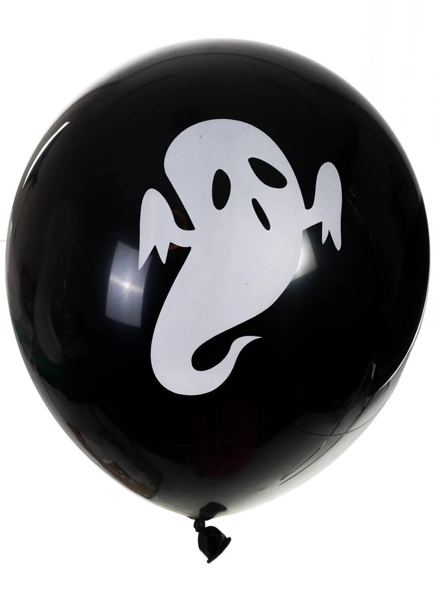 Spooky Black and White Ghost 6 Pack 30cm Latex Balloons