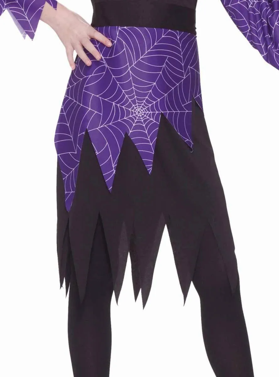 Spooky Purple Spider Witch Girls Halloween Costume
