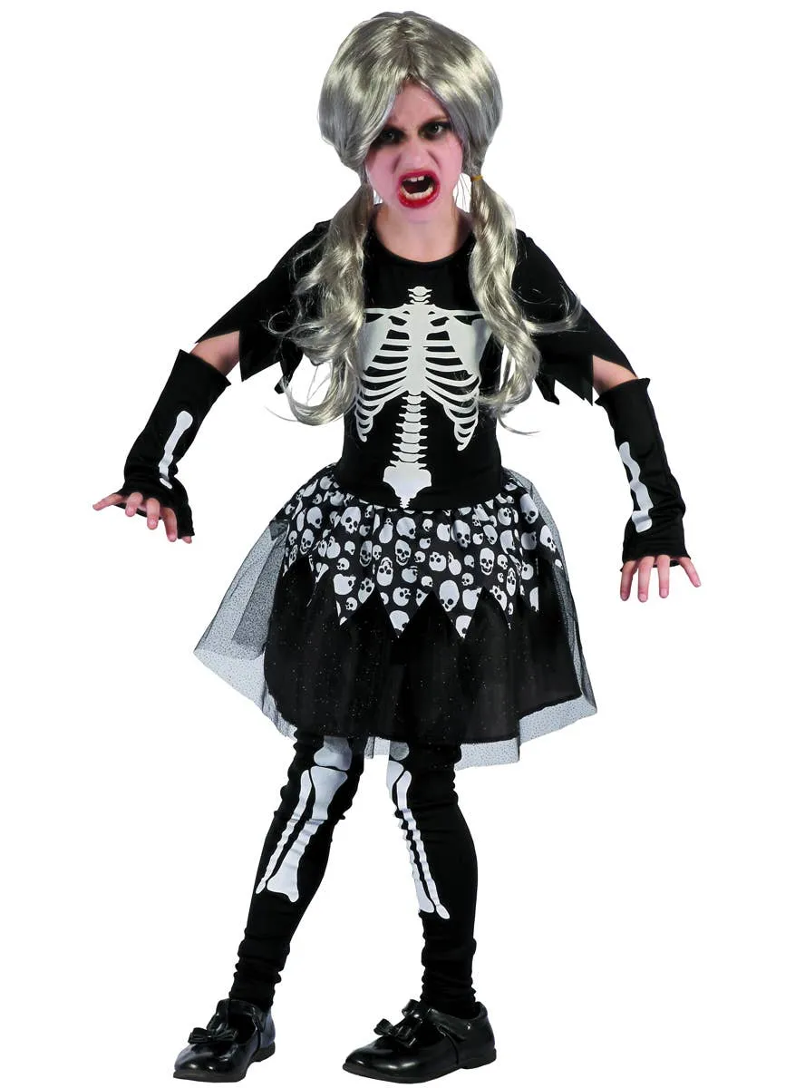 Spooky Skeleton Girls Halloween Costume