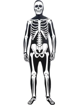 Spooky Skeleton Skin Suit Mens Halloween Costume