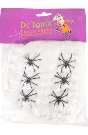 Spooky Spider Web Decoration with 6 Spiders