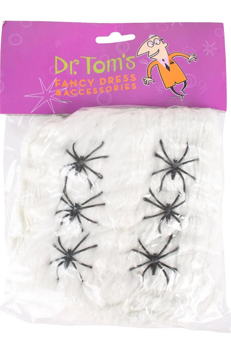 Spooky Spider Web Decoration with 6 Spiders