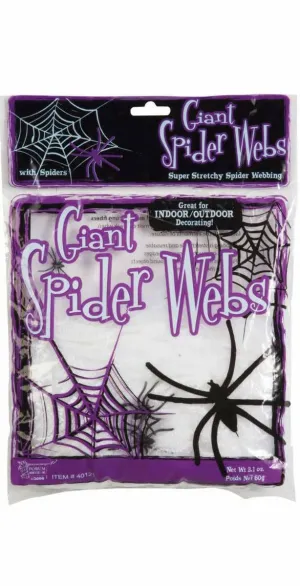 Spooky Spiderweb With Spiders Halloween Decoration