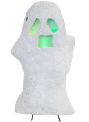 Spooky White Ghost Gravestone with Light Up Face Halloween Decoration