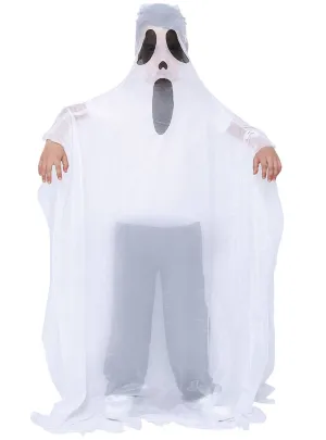 Spooky White Ghost Kids Halloween Fancy Dress Costume
