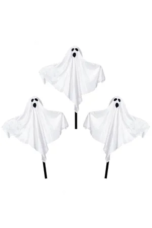 Spooky White Halloween Ghost Garden Stake Decorations