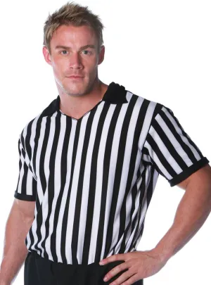 Sports Referee Mens Striped Costume Shirt