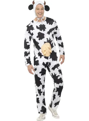 Spotted Black And White Cow Adults Animal Costume