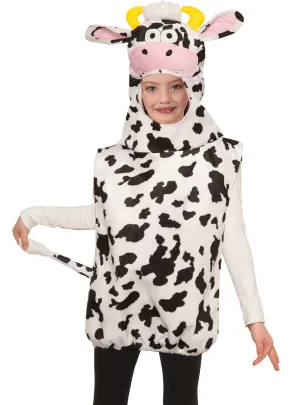 Spotted Black And White Cow Kids Animal Costume