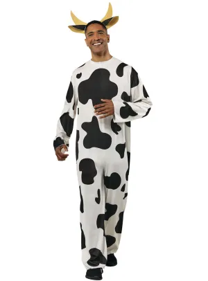Spotted Furry Cow Adults Animal Onesie Costume