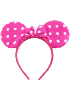 Spotted Mouse Pink Costume Ears Headband With Bow