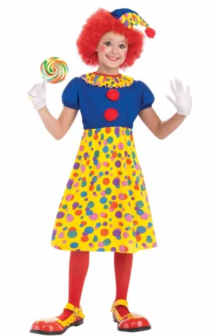 Spotty Clown Girls Fancy Dress Costume