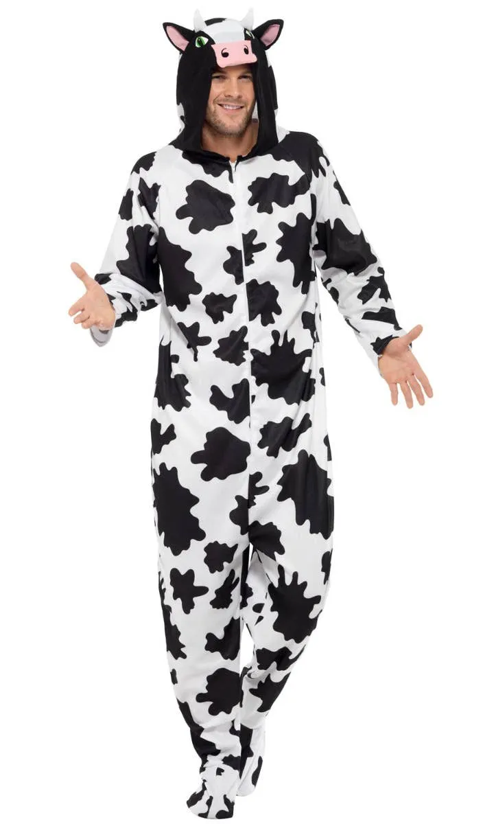 Spotty Cow Adults Farm Animal Costume Onesie