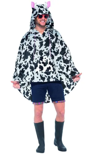 Spotty Cow Mens Animal Party Costume Poncho