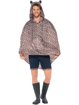 Spotty Mens Leopard Print Animal Costume Poncho