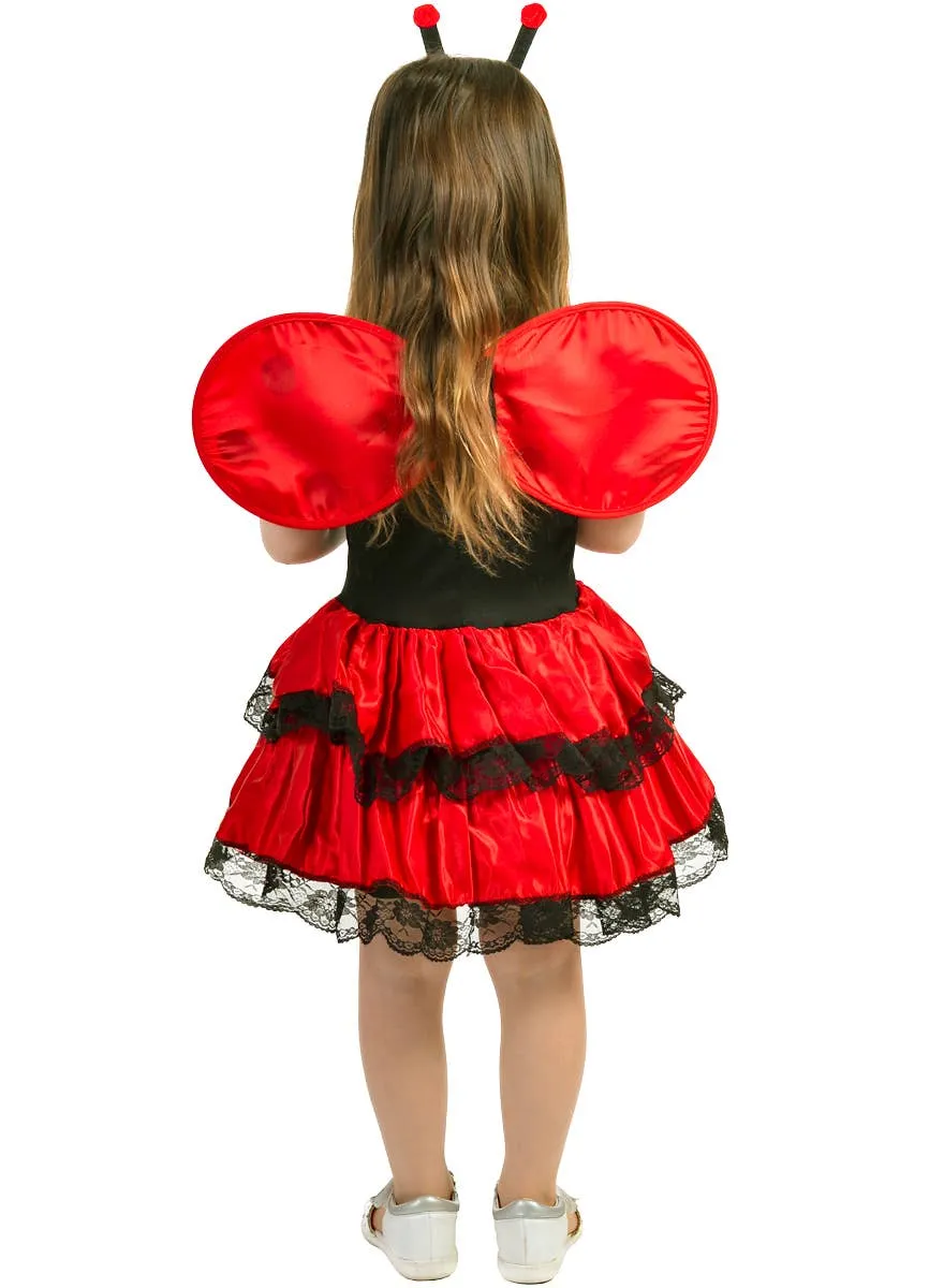 Spotty Red and Black Girls Ladybug Costume