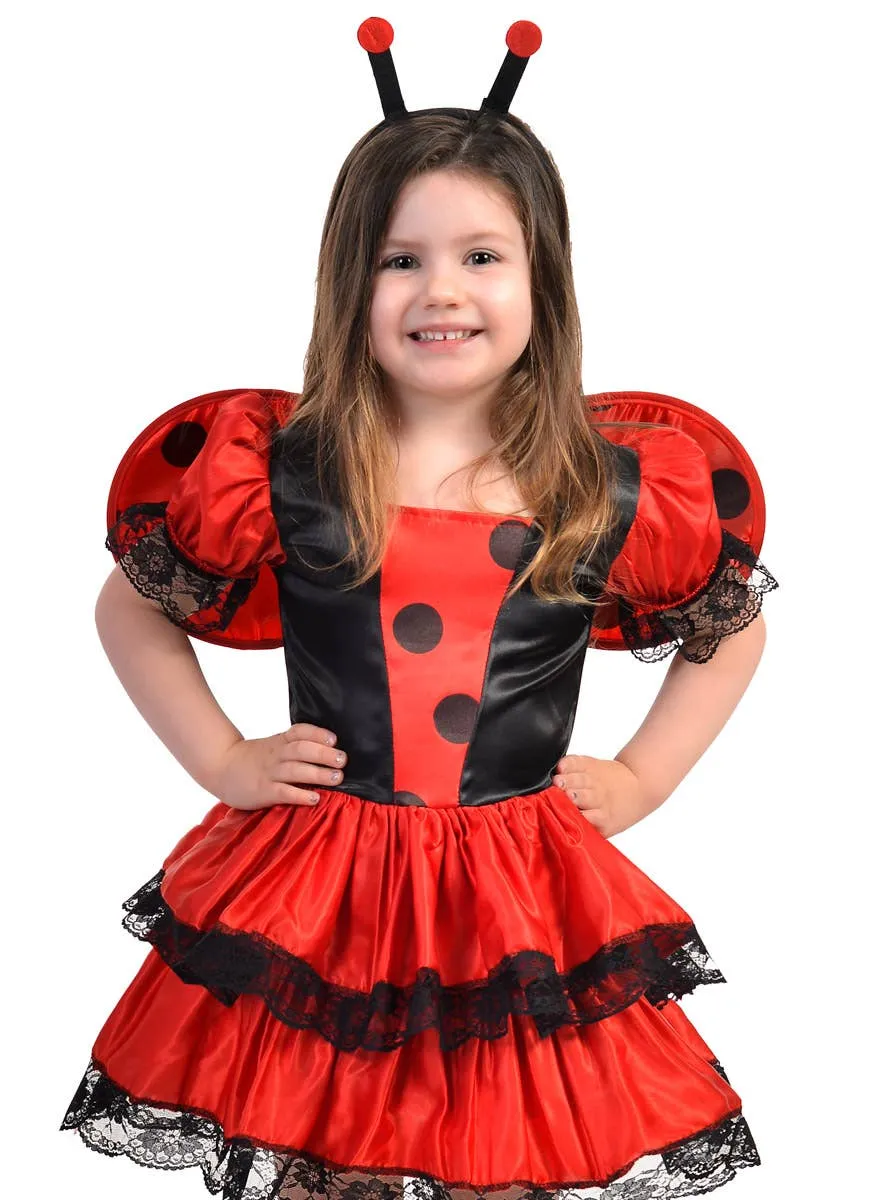 Spotty Red and Black Girls Ladybug Costume