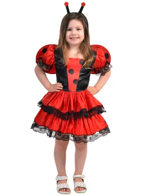Spotty Red and Black Girls Ladybug Costume