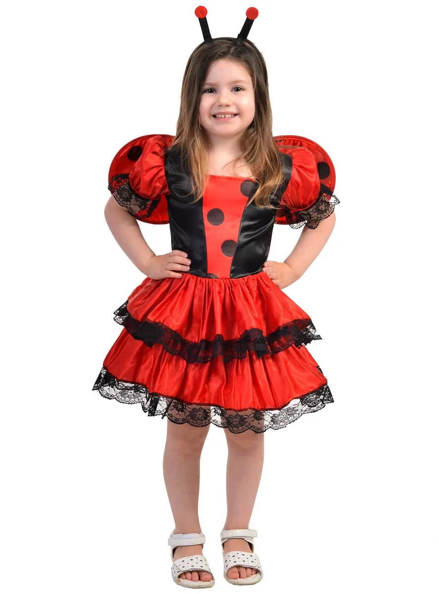 Spotty Red and Black Girls Ladybug Costume