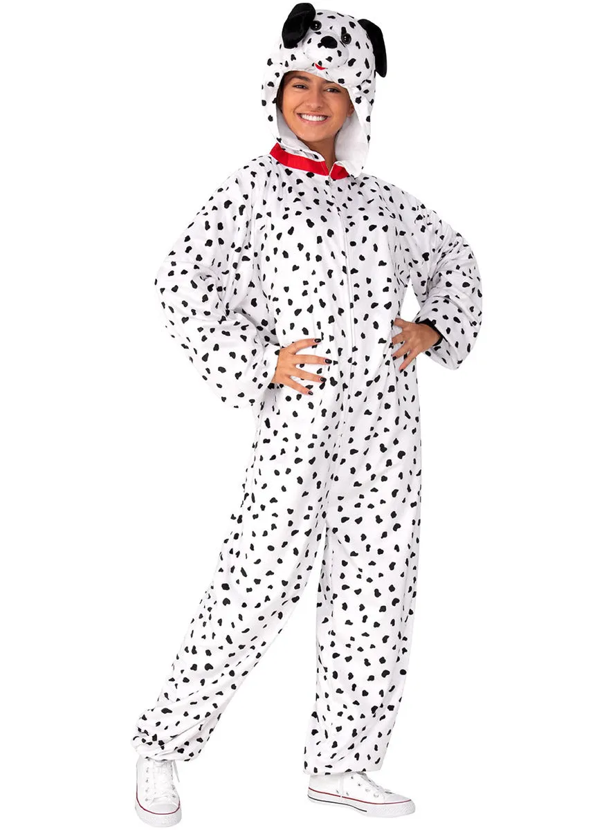 Spotty Womens Furry Dalmatian Onesie Costume