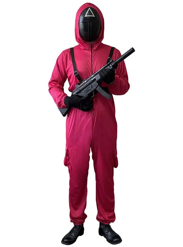 Squid Play Adults Triangle Guard Fancy Dress Costume