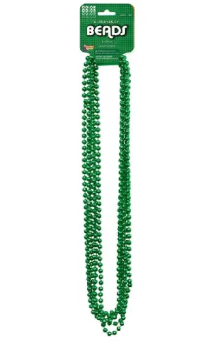 St Patrick's Day Green Beaded Necklaces Costume Accessory