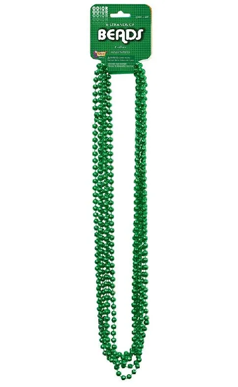 St Patrick's Day Green Beaded Necklaces Costume Accessory