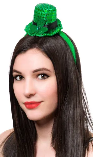 St Patrick's Day Mini Shamrock Hat Headband Accessory