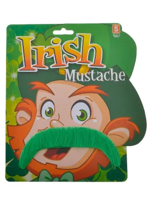 St Patrick's Day Novelty Green Narrow Handlebar Moustache