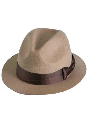 Standard Tan Brown Indiana Fedora Costume Hat