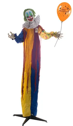 Standing Creepy Halloween Clown Animated Decoration