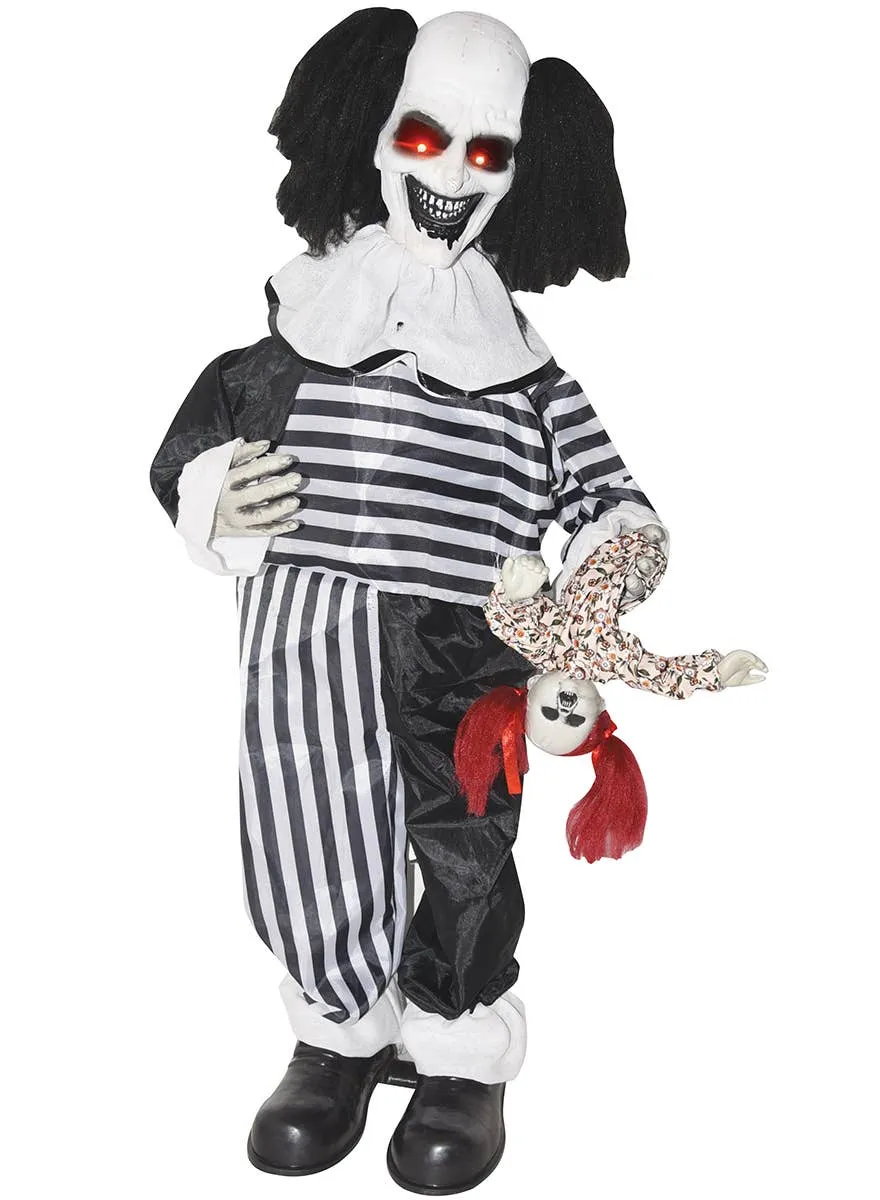 Standing Evil Clown Animated Halloween Decoration with Sounds