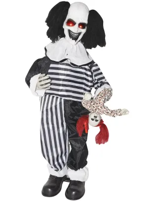 Standing Evil Clown Animated Halloween Decoration with Sounds