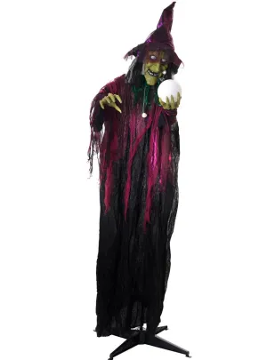Standing Life Size Old Hag Witch Animated Halloween Decoration