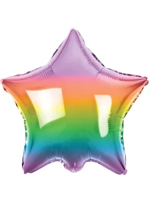 Star Shaped Rainbow 45cm Foil Balloon