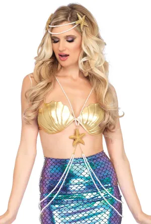 Starfish and Pearls Mermaid Body Harness Costume Accessory