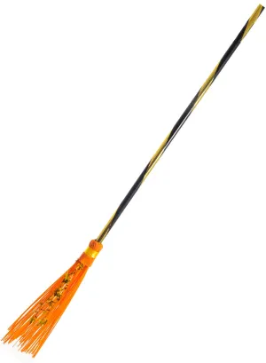 Starry Orange Witch Broomstick Halloween Accessory