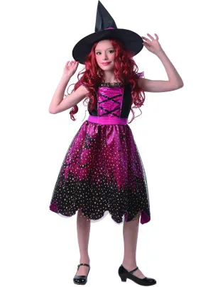 Starry Pink Witch Girls Halloween Costume