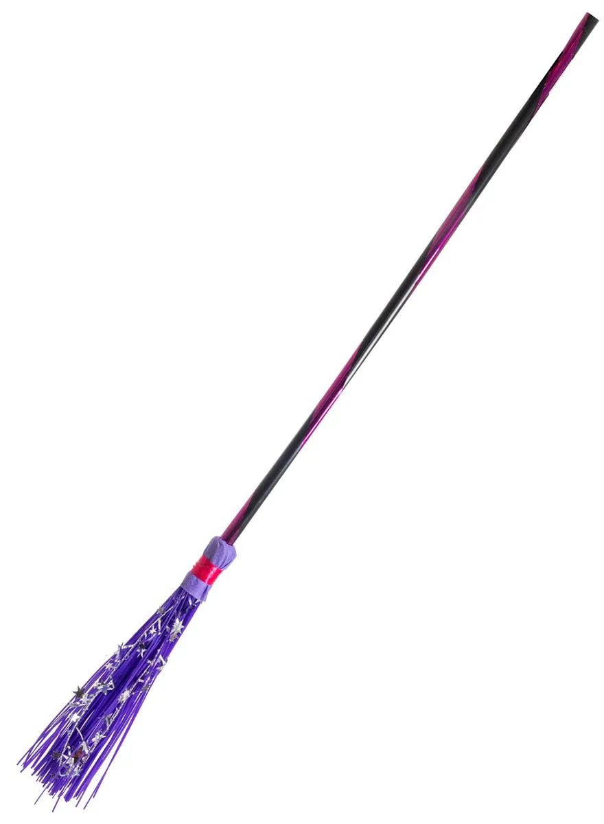 Starry Purple Witch Broomstick Halloween Accessory