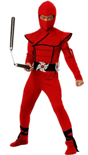 Stealth Red Japanese Ninja Boys Book Week Costume