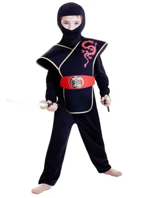 Stealthy Black and Red Boys Dragon Ninja Costume