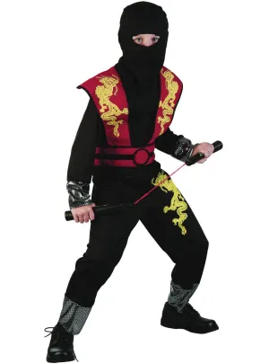 Stealthy Red and Yellow Ninja Boys Dress Up Costume